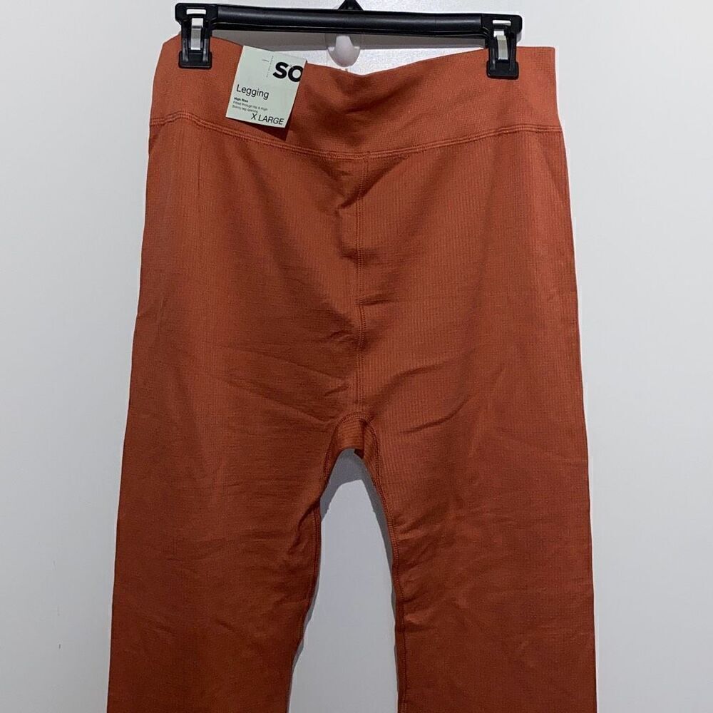 SO High Rise Seamless Ribbed Leggings Burnt Orange Rust XL‎ New With Tags